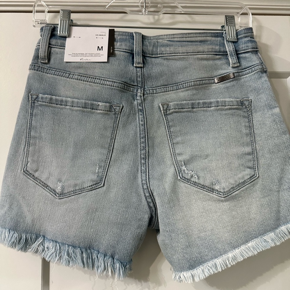 KanCan Veronica Light Blue Denim Shorts Button Fly Size Medium KC9267L NWT